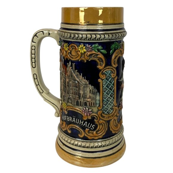 Vintage German Ceramic Beer Stein Hofbrauhaus Munich Collectible Mug - Picture 3 of 6